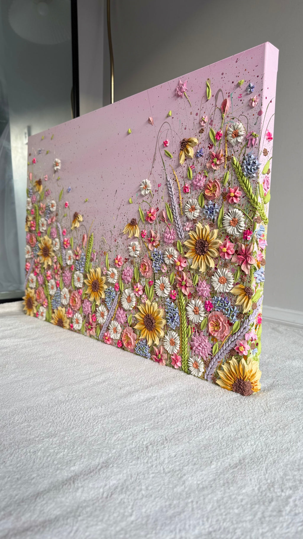 Garden of Pink Sky 90x60cm deep edges work